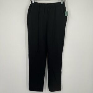 LL Bean Perfect Fit Slim Leg Pants Black Cotton Spandex Womens S  Reg NEW